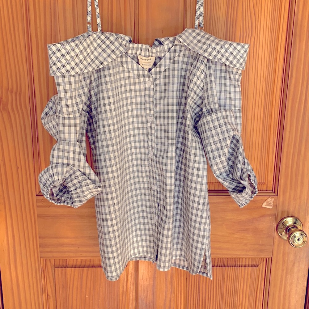 Emory park women’s top black and white checked